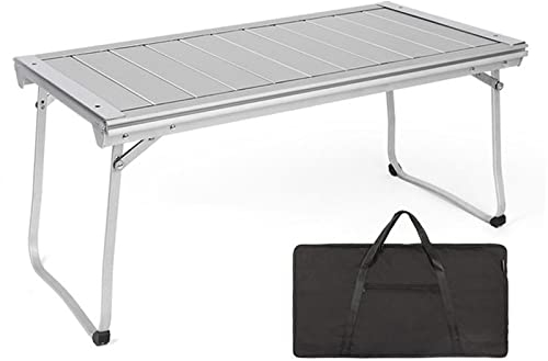 Tragbarer Aluminium-Campingtisch für den Außenbereich, Ultraleicht, kompakt, zusammenklappbar, zusammenklappbarer Picknick-Beistelltisch mit Aufbewahrungstasche für Grill-Picknicks, Grillabende (G