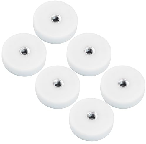 6 Stück Neodym Magnete Gummiert D 22mm Mit M4 Innengewinde 8KG Stark Zugkraft Topfmagnet Mit Gewindebohrung Innen Gewinde Bohrung Weiß
