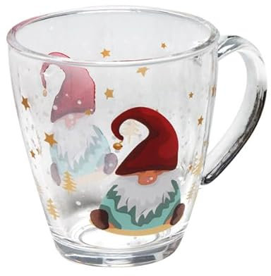 262024 Glastasse Weihnachten Wichtel 10cm klar Weihnachtstasse Geschenk Idee
