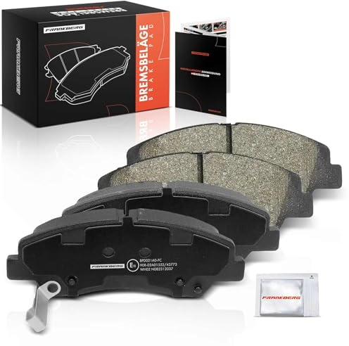 Frankberg Brake Pad Set incl. 4x Pads Front Replace# 58101B9A70,58101K7A00 | Compatible with i10 BA IA i10 AC3 AI3