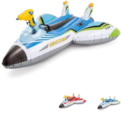 Virsus Aereo Gonfiabile Cavalcabile 536NP, misura 117x117 cm, Letto Salvagente con Pistola ad Acqua e Maniglia, Galleggianti per Piscine, Feste ed Eventi (Blu)