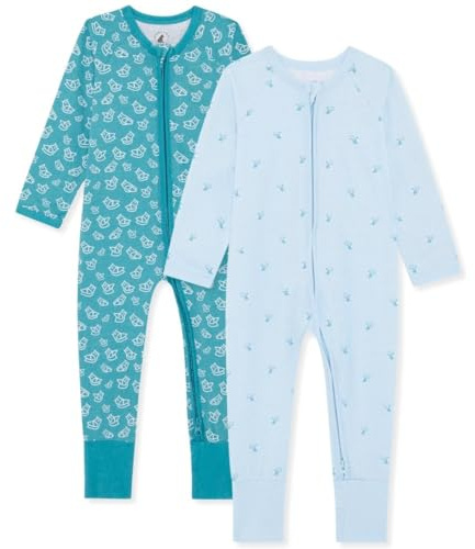 Bramble & Bear Pack de 2 Pijamas Bebé Algodón Orgánico, Enteros sin Pies