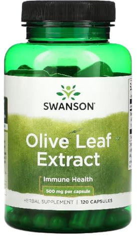 Swanson - Olive Leaf Extract 500mg | Traditional Herbal Support for Immune & Antioxidant Defense | 120 Capsules