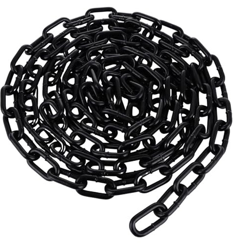YAYODS 4 Metres Heavy Duty Chain, 8MM Black Carbon Steel Chain Link, Galvanized Steel Welded Chain Lift for for Hanging Plants, Fence Gate, Garage Doors, Swing Chain, Bicycle Security Lock