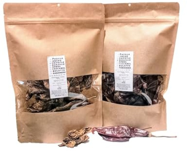Chili Guajillo 200 g, Chili Chipotle 200 g, piezas enteras, secado al sol, 200 g