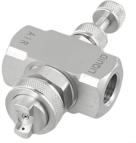 YUANGANG Buse de pulvérisation d'air, buse de pulvérisation en acier inoxydable pour mélange d'eau et de gaz, buse de pulvérisation pour enlever la rouille - Argent