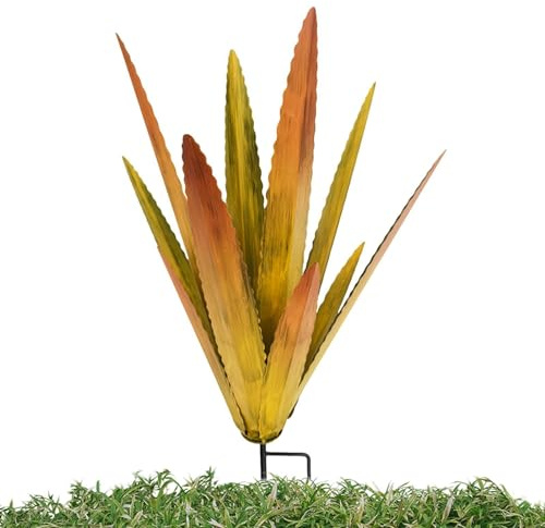 Tequila Home Decor - Escultura de planta de agave de metal, decoración del hogar | Estacas de decoración de patio para el hogar al aire libre, plantas de metal hechas a mano, decoración de accesorios