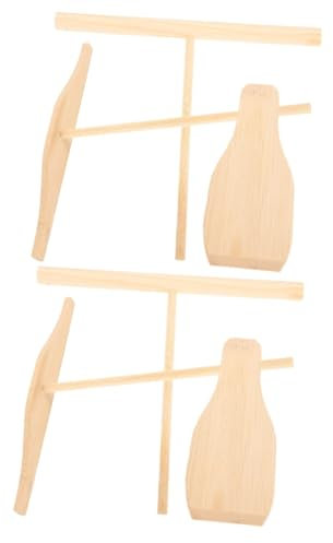 Ciieeo 2sets Ergonomic Wooden Crepe Spreader Spatula Pancake Turner Spatula Easy to Clean Kitchen Utensil