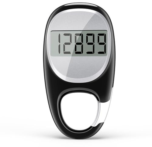 Easy Walking Pedometer Accurate Step Tracker with Carabiner 3D Step Counter for Men Women Kids Seniors