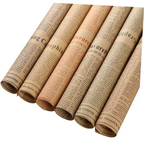 TOKIDNY 50sheets Vintage Kraft Paper Wrap Wide Plain Wrapping Paper for Flowers Wrapping Birthday Party Favors Style Random Style