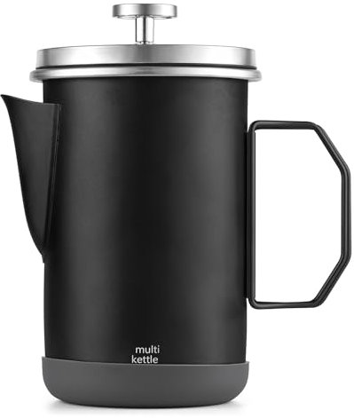 doorslay French Press Coffee Maker 1L Camping French Press with Foldable Handle Stainless Steel French Press Coffee Pot Coffee Kettle Camping Coffee