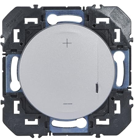 LEGRAND | Variateur Universel Sans Neutre 2 Fils 125W Dooxie Alu, Compatible Avec Ampoules Dimmables, Réglage Butée Haute Et Basse D'Éclairage, Ne Nécessite Pas Le Fil De Neutre