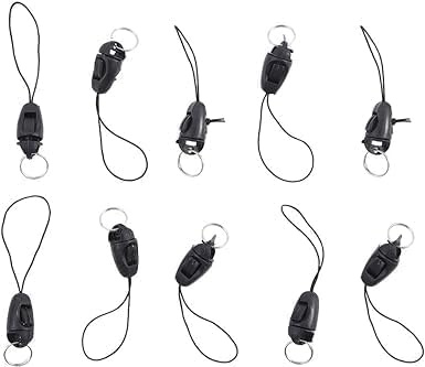 10 Pcs/lot Black Detachable Buckle Mobile Phone Accessories Pendant Buckle Small Sling Anti-Lost Lanyard Cords Hanging Head Keychains Hooks, Fasteners
