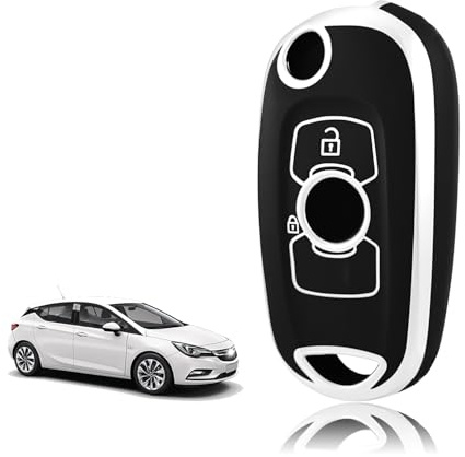 TOOMUME Schlüsselhülle für Opel Vauxhall Astra K Mokka X Corsa E Adam | Weiches Silikon, Stoßfest, Sturzfest, Kratzfest, Autoschlüssel Schutzhülle für Zafira Meriva Mokka Buick, 2 Tasten