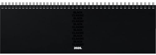 BRUNNEN Querterminbuch Mod. 774 '26 „Black Classic“ | 326×102 mm, Kunststoff