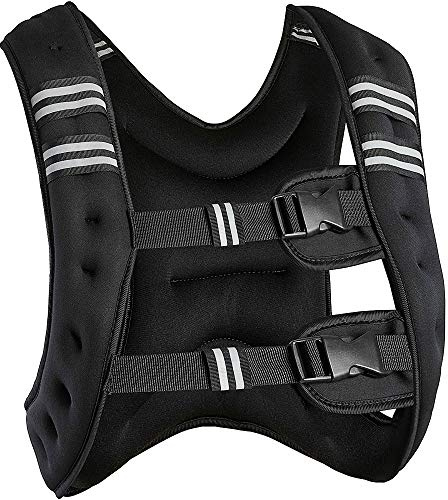 Gewichtsweste, 10 kg, Verstellbare Trainingsweste für Herren und Frauen, Schwarz