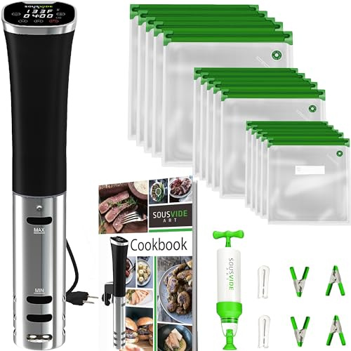 Sous Vide Cooker Kit - 800W Sous Vide Machine with Digital Timer and 30 Sous Vide Bags for Precise Cooking
