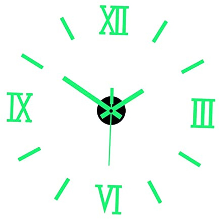 BHFZIAP Orologio da parete luminoso adesivi senza ticchettio fai da te Glow in the Dark orologi al quarzo