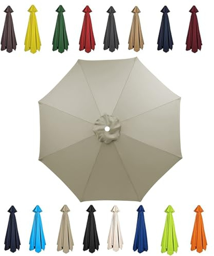 Parasole di ricambio per ombrellone da giardino, patio, impermeabile, design a 8 stecche