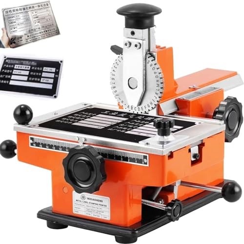 Manual Steel Embossing Machine - Metal & Aluminum Alloy Name Plate Maker, Dog Tag ID Stamp & Label Engraving Tool, 4mm Marking Device for Customization
