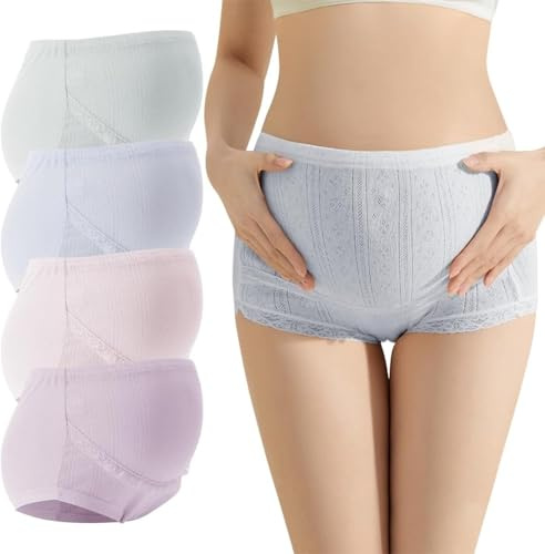 Culotte De Maternité Femmes,Culottes De Grossesse En Coton Doux Pure Pour Enceinte Ceinture Réglable Soutien Ventre Slip Pour Femmes Enceintes De Sous-Vêtements Post Accouchement 3XL(72-80kg)