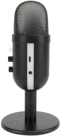 Vvikizy Microfono a Condensatore Suono Migliorato Scheda Audio HiFi per Giochi Streaming Live Ambiente Base Leggera Supporto per PC Mic Metallo, Elettronica