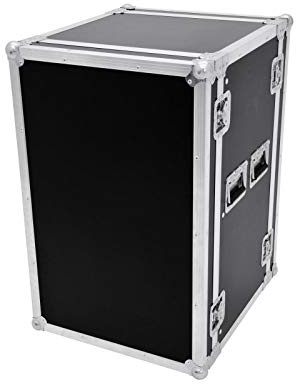 Roadinger Rack Profi, 15 HE, 45 cm Einbautiefe | PRO Flightcase für 483-mm-Geräte (19) | 2 abnehmbare Deckel | 9 mm mehrschichtig verleimtem Birkenmultiplexholz, dunkelbraun laminiert