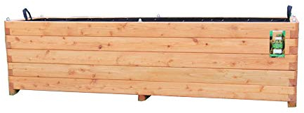 HOQ Pflanzkasten 180x50x50cm aus Lärche geschraubt mit Vlies, gerundeten Ecken und Griffen