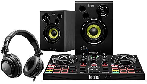 Hercules DJLearning Kit - All-in-one kit DJ - 2-deck DJControl Inpulse 200 USB DJ controller HDP DJ45 headphones DJMonitor 32 monitoring speakers - UK Version