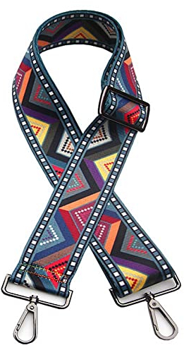 Kiwochy Bunt Taschengurt Schulterriemen Schwarz Metall Handtaschen Gurt Bunter Schultergurt Breiter Tragegurt Schultergurt für Leinwand Strap Umhängetasche 1,5 Breit Einstellbare Länge 28- 51 C