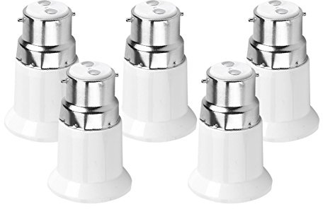 B22 Male to E27 Female Socket Base Bulb Adapter Converter Lamp Holders 5pcs