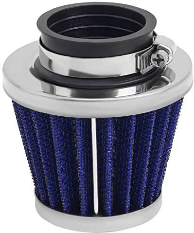 AHL 1 Stück Universal Motorrad Luftfilter, 39mm Doppelschicht Stahl Filter Luftfilter für Gy6 150cc ATV Quad 4 Wheeler Go Kart Buggy Roller Moped(Blau)