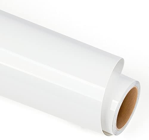 Lya Vinyl Heat Transfer Vinyl, 12 x 6FT(30.5cm x 183cm) White Iron on Vinyl for Cricut, Silhouette Cameo, HTV Vinyl for Cloths, Hats, Fabric(White)