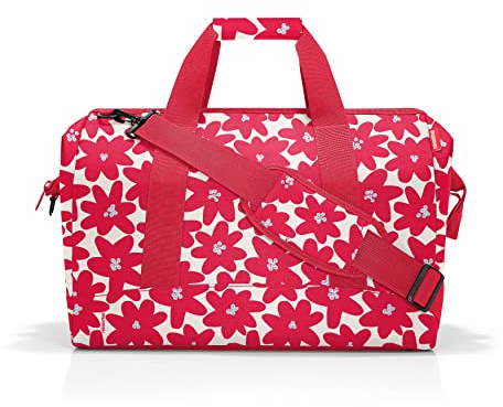 reisenthel Allrounder L Daisy red – Vielfältige Doktortasche zum Reisen, für die Arbeit oder Freizeit – Mit funktional-stylischem Design