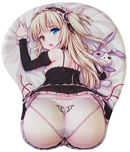 Kawaii Computer Cute Anime Gaming Mouse Pads with Wrist Support Grey