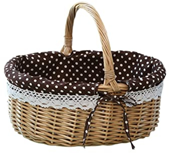 Cabilock Picknick-aufbewahrungstasche Aufbewahrungskorb Obstkorb Snack-aufbewahrungsbox Brotbehälter Geschenkkorb Größe S