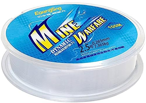 Fil de pêche 100 m, transparent, en nylon, résistant à la déchirure, extra solide, 2,5 type 0,26 mm/100 m