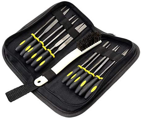 barenx Mini-Holzraspel, flach, rund, halbrund, dreieckig, quadratisch, 15 Stück