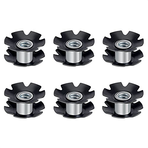 KIEVODE 6 Stück Fahrrad-Headset, Sternmutter, universelles Zubehör für Gabeln, 1-1/8 Zoll, 28,6 mm, für Mountainbike, Rennrad, MTB