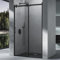 Mai & Mai Porte de Douche Coulissante Noire Paroi de Douche en Niche Transparent Pare Douche Verre ESG 8mm avec Revêtement NANO 140x195 cm Ter19K