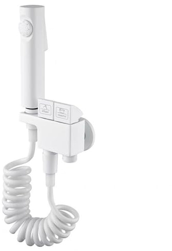 XJTNLB Portable Bidet Sprayer Wasserhahn Wand Kaltwasserhahn Wasserhahn mit Doppelgriff ABS WC Brause mit Schlauch Portable Bidet Handbrause für Toilette,Bidet Armatur Weiß