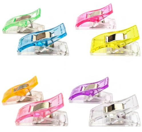 Tucireat Nähklammern 160 Stück Stoffklammern Nähen Zubehöre Nähklammern Kunststoff Mehrfarbig Nähmaschinen Zubehör Nähen Clips Mehrfarbig Nähen Zubehöre 8 Farben Stoffklammern zum Nähen