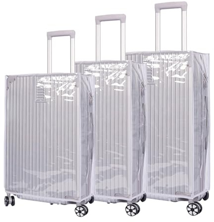 Resväska överdrag, resväska skydd 3 st 50 cm tjockt klart PVC bagageskydd, repsäkert bagageskydd för hjulvagn bagage bagage bagage, genomskinlig