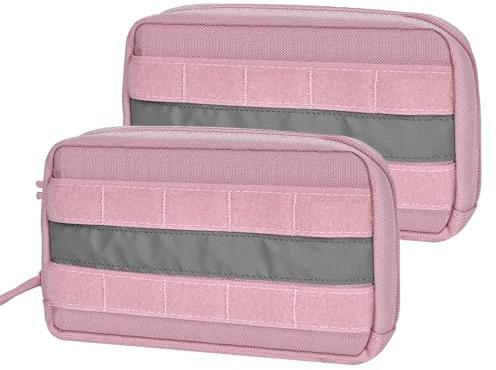 OneTigris Bolsa de comida para perros, 2 unidades, gran espacio molle, bolsa de comida para entrenamiento de perros con rayas reflectantes, adecuada para entrenamiento táctico de perro, pasear al