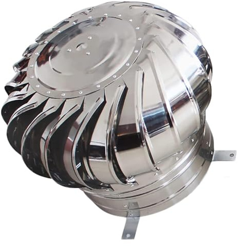 Comignoli girevoli, Comignolo Girevole per Camini Ventilatore a vent in acciaio inossidabile con ventilatore da tetto non elettrico for canna fumaria/asciugatrice(400mm/15.7 in)