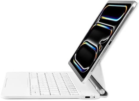 Synchro Bands Magic Keyboard para iPad Pro M4 11 pulgadas, funda magnética con trackpad multitáctil, gran experiencia de escritura, retroiluminado (blanco)