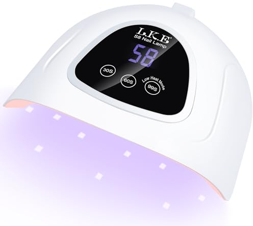 LKE UV Light for Gel Nails, Nail Dryer UV Nail Lamp 72W for Gel Polish Light with 3Timer and Sensor Professional for Solon and Nail DIY in Home Use (White)