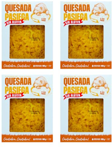 EL OSO PARDO Quesada Pasiega Sin Gluten 500g (PACK DE 4) Postre Tradicional de Cantabria, Sabor Auténtico y Textura Suave