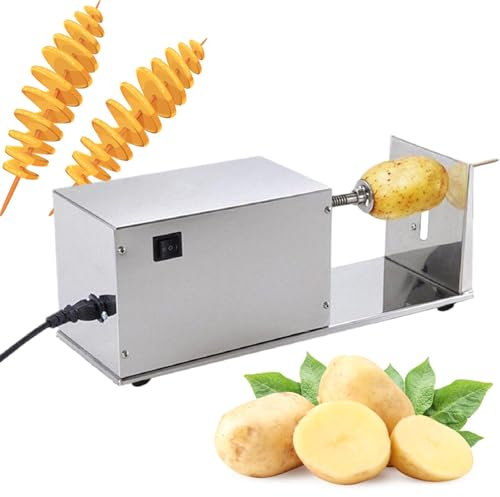 Cortador eléctrico de Verduras, Cortador de Patatas retorcidas, Cortador de Papas Fritas rizadas Tornado, Cortador eléctrico en Espiral de Papas Fritas, pepinos, Zanahorias, Cortador de Barb