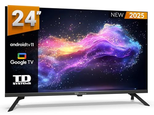 TD Systems - Smart TV 24 Pulgadas HDR sin Marcos, Android 11, Google Assistant, Control por Voz, televisión TDT 2025. Televisor con 3 años de Garantia - PRIME24K20GLE